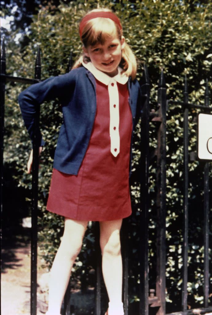 <p>This family album picture of Diana shows her in <a href="https://www.parksandgardens.org/places/cadogan-place" rel="nofollow noopener" target="_blank" data-ylk="slk:Cadogan Place Gardens;elm:context_link;itc:0;sec:content-canvas" class="link ">Cadogan Place Gardens</a>, London, in the summer of 1968.</p>