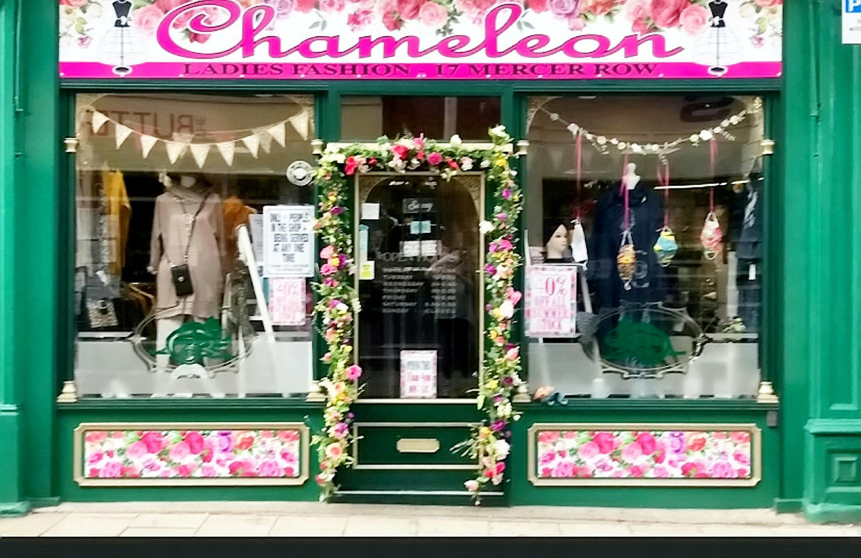 Kerry Ashby's shop when decorated with pink signage.