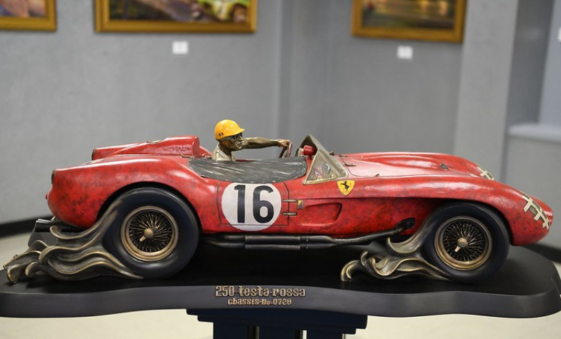 250 Testa Rossa Chassis NO. 0728, by artists J. Paul Neeses, on display at the Simeone Foundation Automotive Museum in Philadelphia. The Simeone Foundation Automotive Museum ranked high on USA Today's "10 Best" for Best Attraction for Car Lovers.