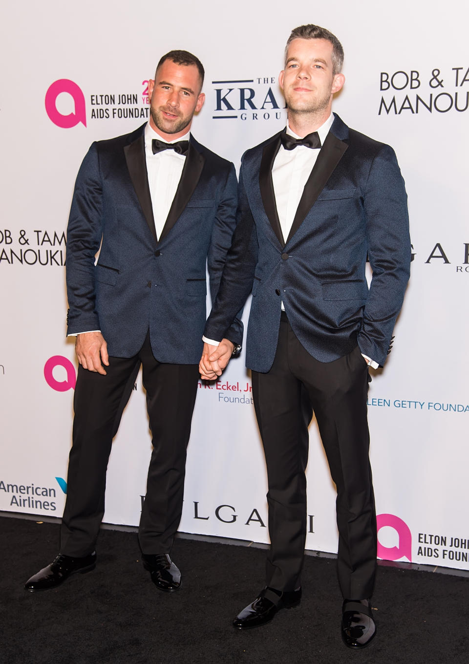 Russell Tovey (R) and Steve Brockman attend Elton John AIDS Foundation Commemorates Its 25th Year And Honors Founder Sir Elton John During New York Fall Gala at Cathedral of St. John the Divine on November 7, 2017 in New York City.  (Photo by Gilbert Carrasquillo/FilmMagic)