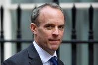 Britain's Foreign Affairs Secretary Dominic Raab is seen outside Downing Street in London