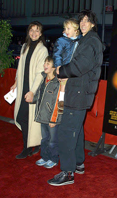 Paulina Porizkova and Ric Ocasek and family at the New York premiere of Warner Brothers' Harry Potter and The Sorcerer's Stone