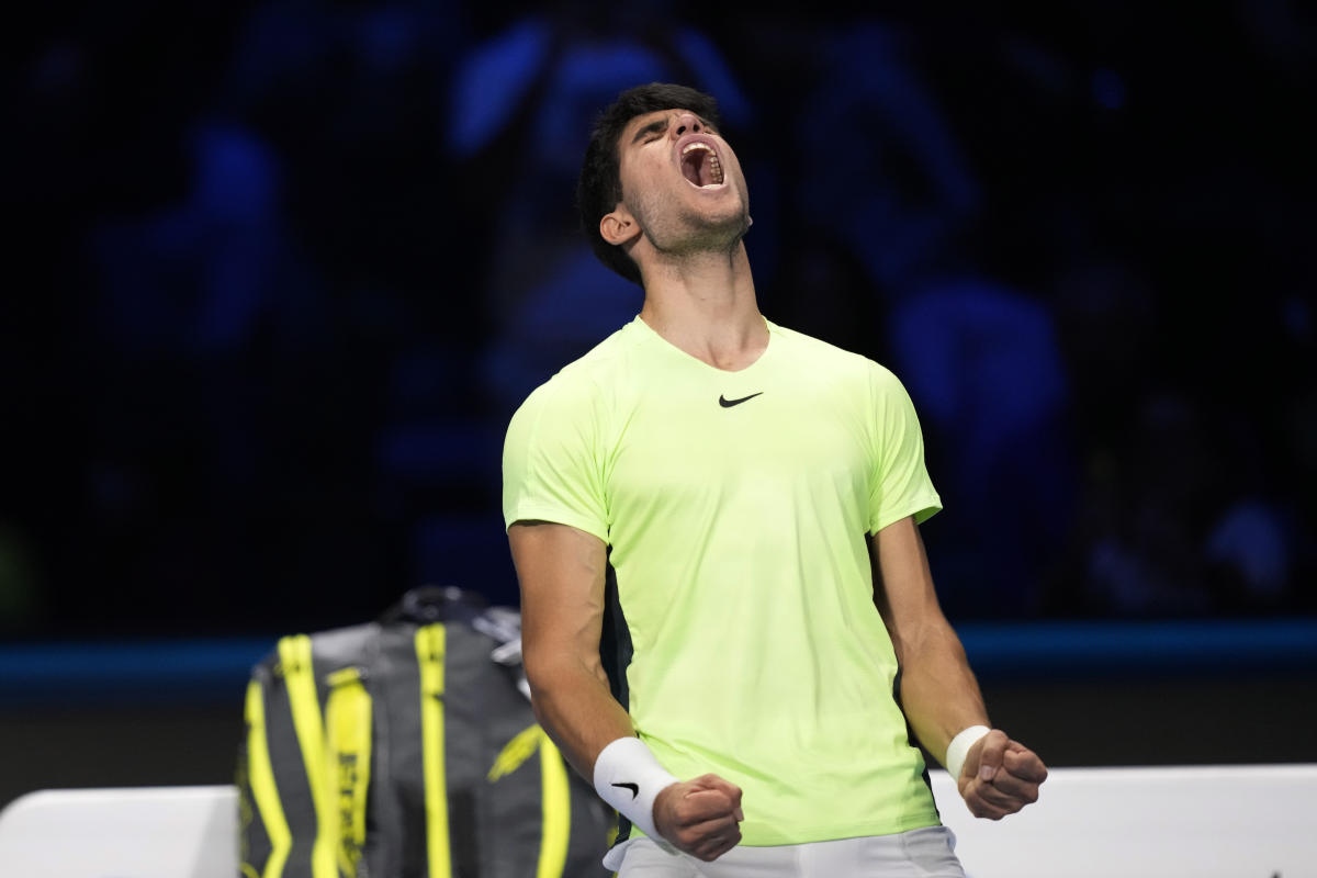 Carlos Alcaraz sets up semifinal match against Novak Djokovic at ATP Finals after beating Medvedev