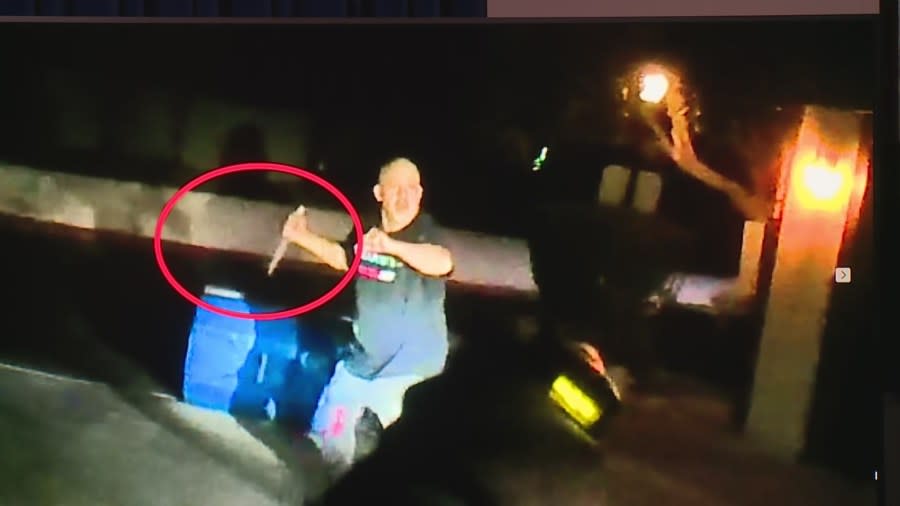 Screenshot from the officer-involved shooting on Nov. 25, 2023. (LVMPD)