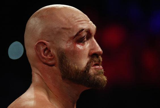 Fury suffered a severe cut in his fight vs Wallin (REUTERS)