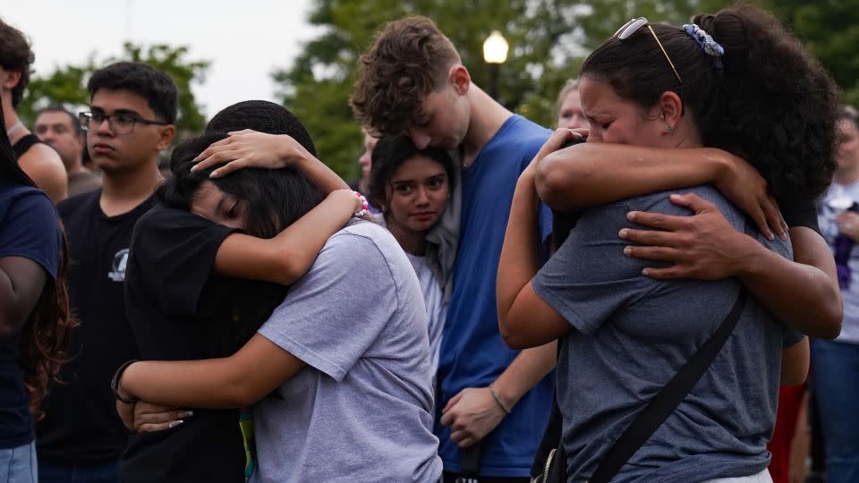 Community members, students, and faculty of Apalachee High School come together for a vigil on September 6, 2024 in Monroe, Georgia. - Megan Varner/Getty Images