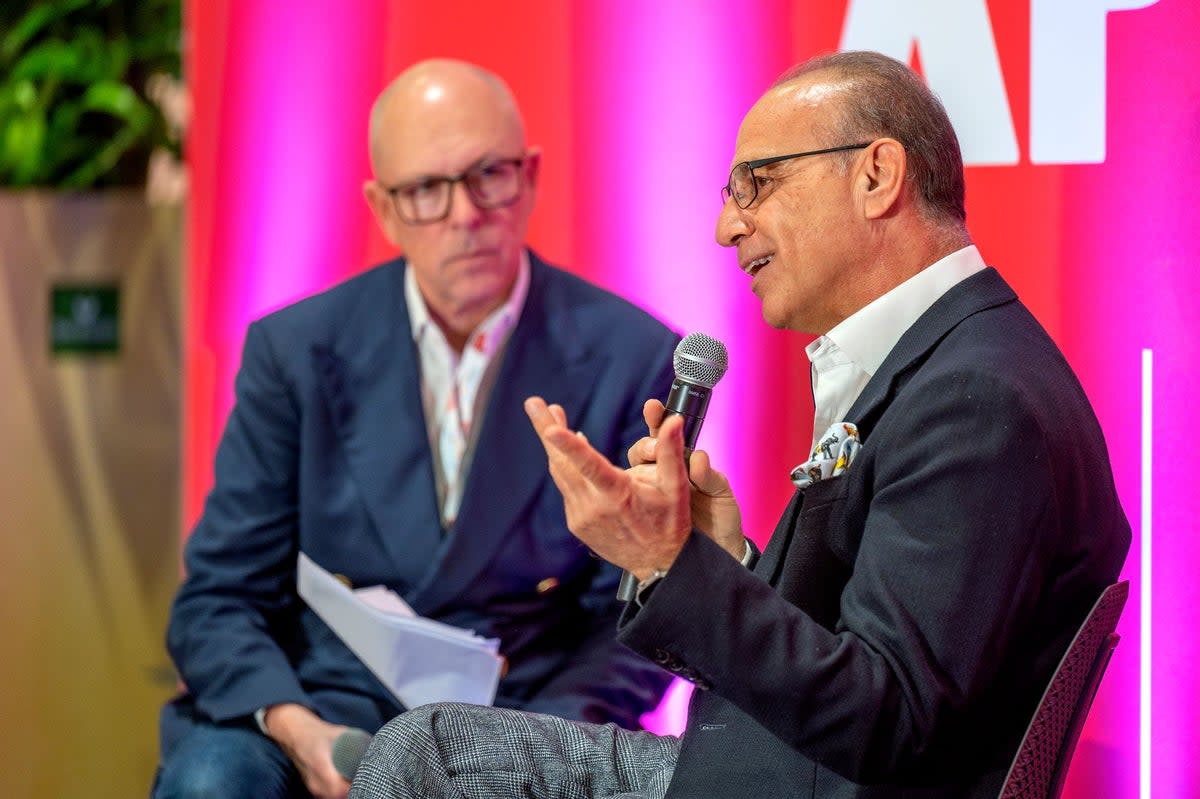Theo Paphitis with Standard editor-in-chief Dylan Jones (Evening Standard)