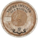 <b>Wedding wheel</b><br><br>Lauren Fleischer married Andrew Venell in San Francisco, California. Their invitation was a wheel which showed different pieces of wedding information as it was turned. “Our invitations were designed to capture both the grand, natural elements of Northern California - we had the ceremony within a gorgeous ring of redwoods,” explains Lauren. <br><br> Photo courtesy: <a href="http://www.etsy.com/shop/BurningHouseSF" rel="nofollow noopener" target="_blank" data-ylk="slk:etsy.com;elm:context_link;itc:0;sec:content-canvas" class="link ">etsy.com</a>