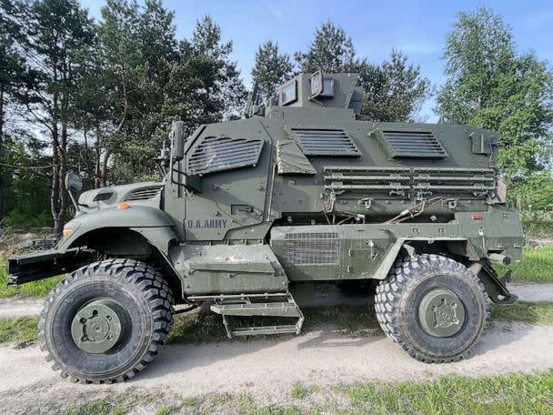 PHOTO: A U.S.-supplied Mine Resistant Infantry vehicle is shown in Ukraine. (Tom Burridge/ABC News)