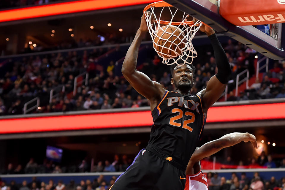 Deandre Ayton put up 24 points in the second quarter on Saturday night against the Nuggets. (Will Newton/Getty Images)