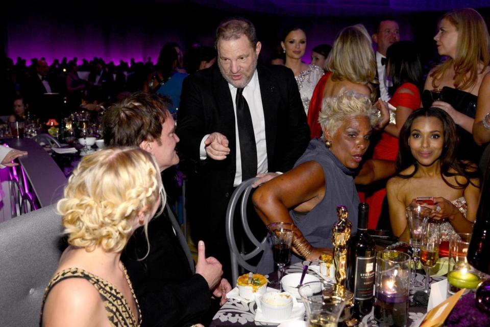 Director Quentin Tarantino and Producer Harvey Weinstein attend the Oscars Governors Ball at Hollywood in 2013. (Getty Images)