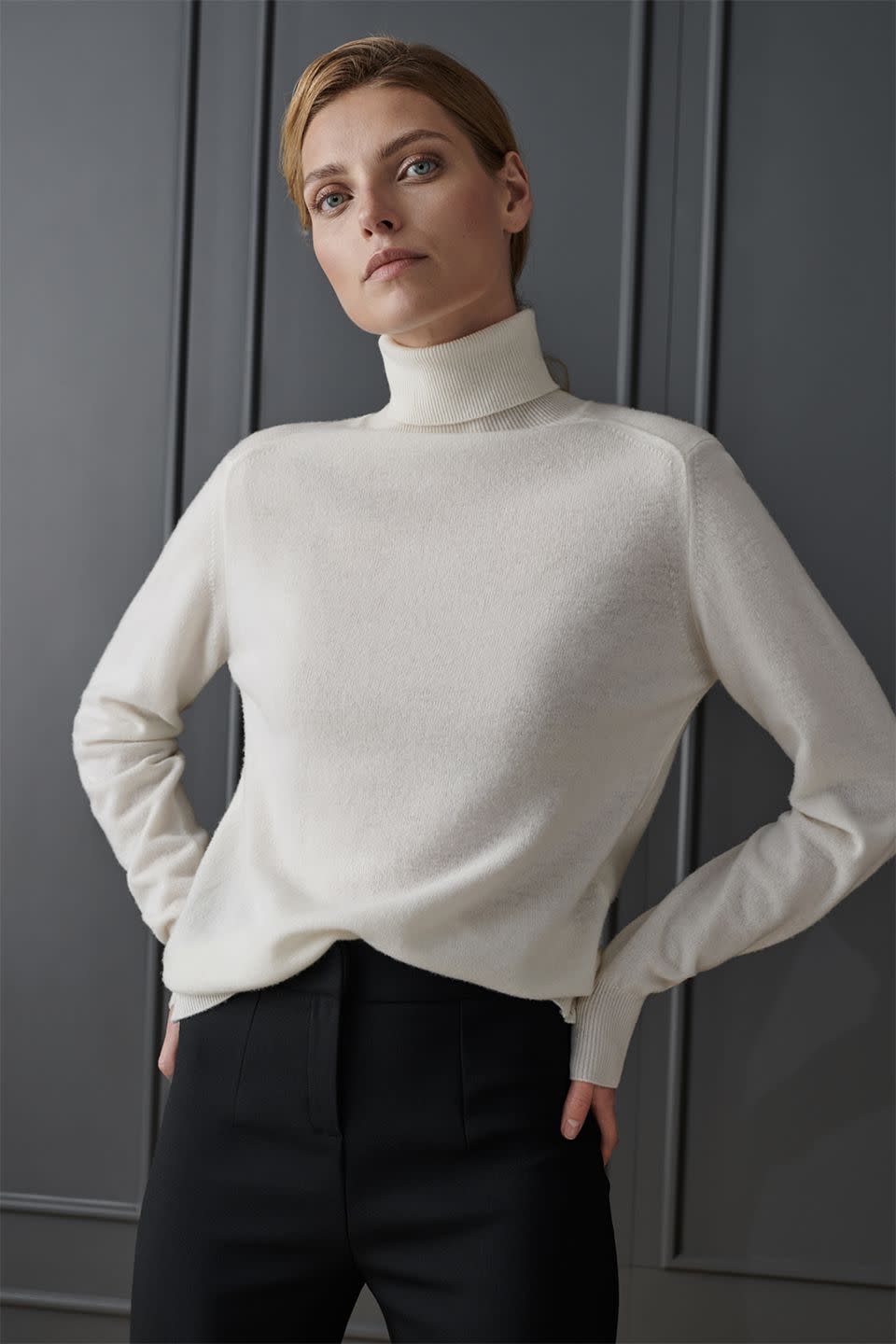 <p>Merino wool and cashmere blend jumper, £64.99, Reserved</p><p><a rel="nofollow noopener" href="https://www.reserved.com/gb/en/woman/get/inspired/premium-collection/uv897-01x/merino-wool-and-cashmere-blend-jumper" target="_blank" data-ylk="slk:BUY NOW;elm:context_link;itc:0;sec:content-canvas" class="link ">BUY NOW</a></p>