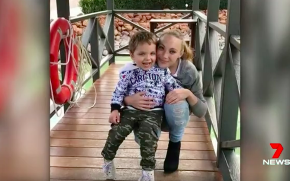 Jordyn with hus mum Jessy Scattini. Source: 7 News