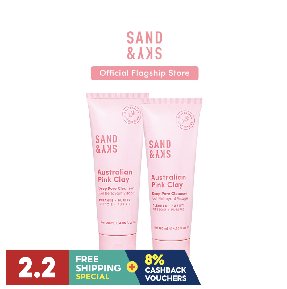 Sand & Sky Australian Pink Clay Deep Pore Cleanser Besties (Bundle of 2). (PHOTO: Shopee)