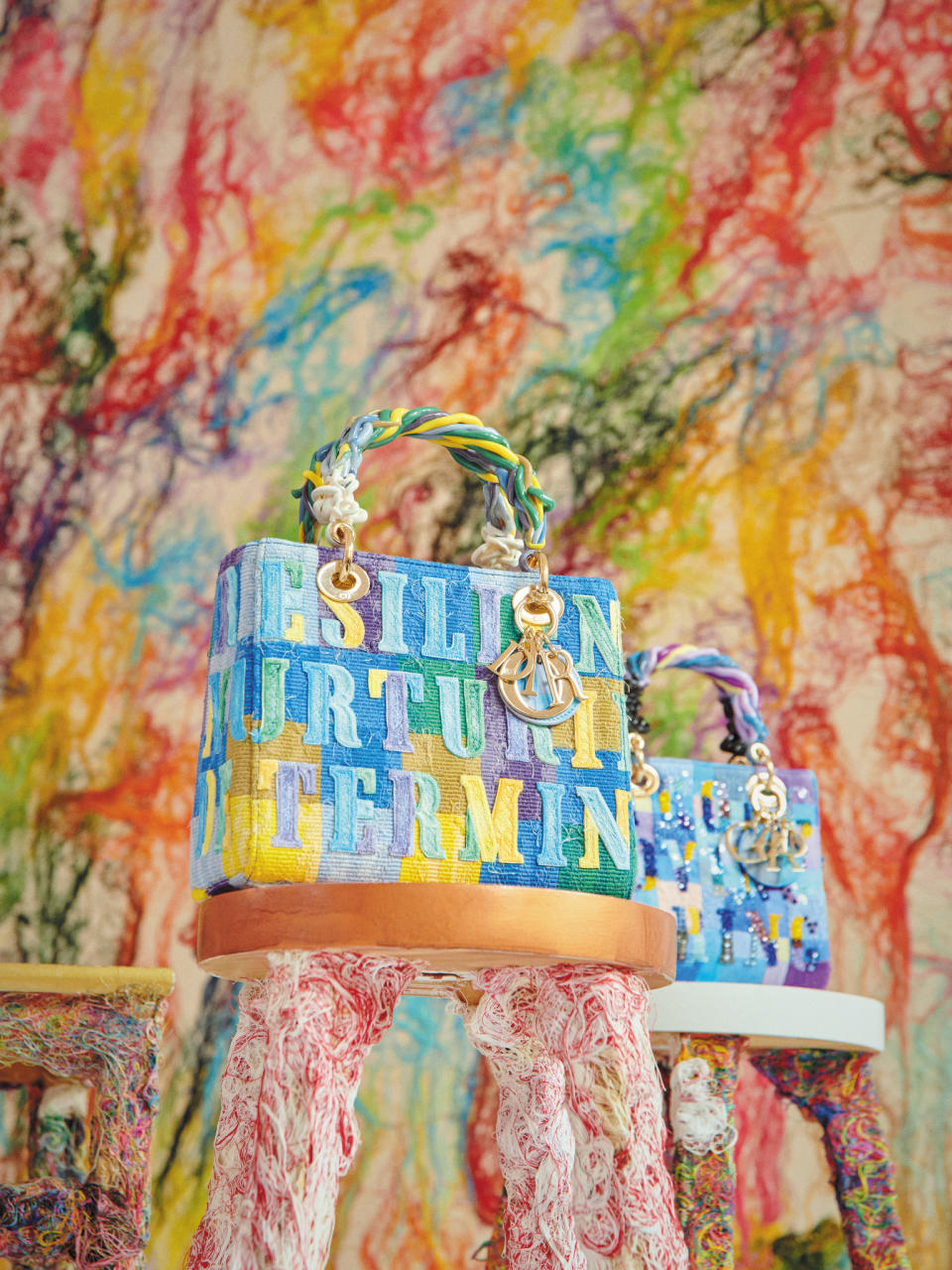 Lady Dior handbags designed by Ghada Amer.