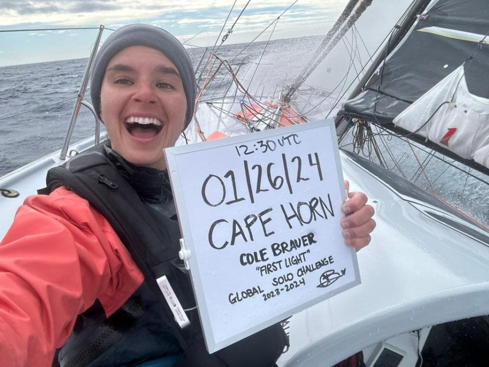 Cole Brauer, a skipper from New York, completed a solo trip around the world on her sailboat. Cole Brauer Ocean Racing