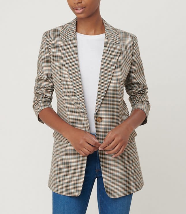 Loft Checked Long Modern Blazer