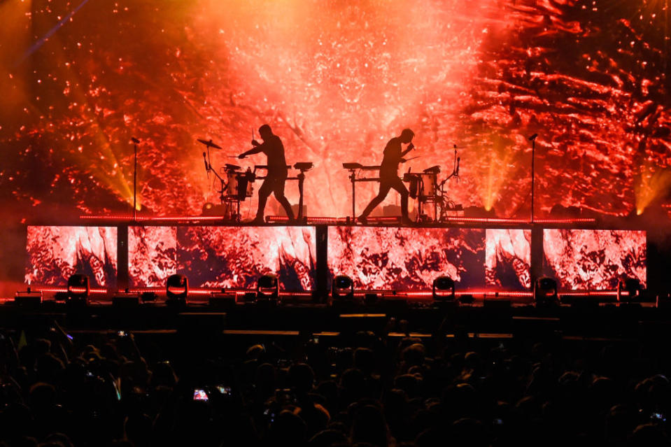 <p>ODESZA performs during the 2018 Firefly Music Festival in Dover, Delaware. (Photo: Getty Images) </p>