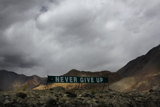 A banner in the Ladakh area