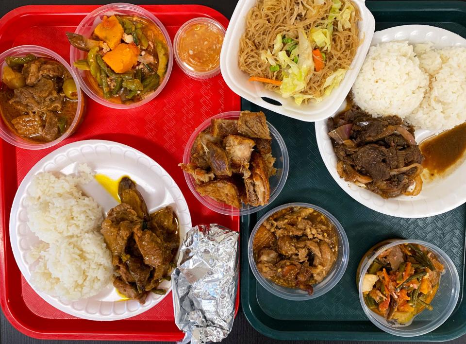 Nanay's is a steam table joint that offers combo plates with rice and two side dishes, including pork adobo and beef caldereta.