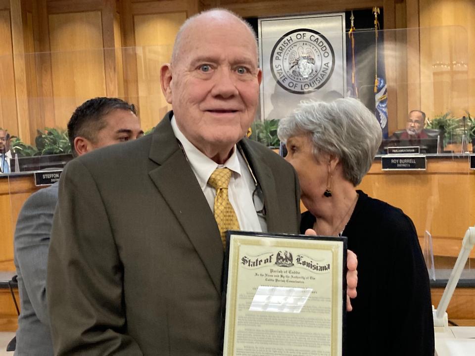 The Caddo Parish Commission passed a resolution on Thursday honoring James Flurry, who recently resigned from the Shreveport City Council.