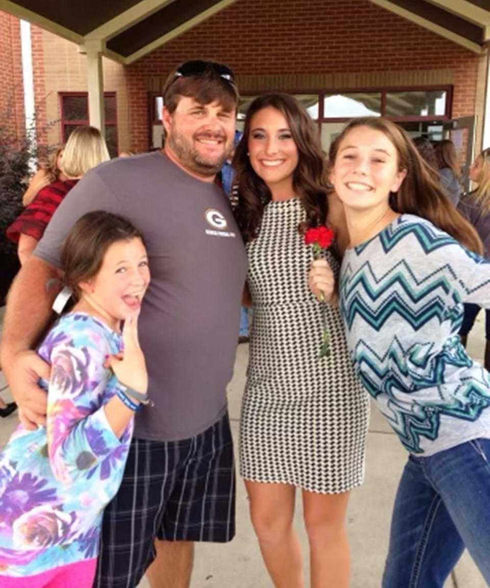 Before Brett Yancey was sick with esophageal cancer, he was head football coach at Southside High School in Alabama. He loved coaching so much that he did it in his free time, coaching his daughters in basketball and softball. (Courtesy The Yancey family)