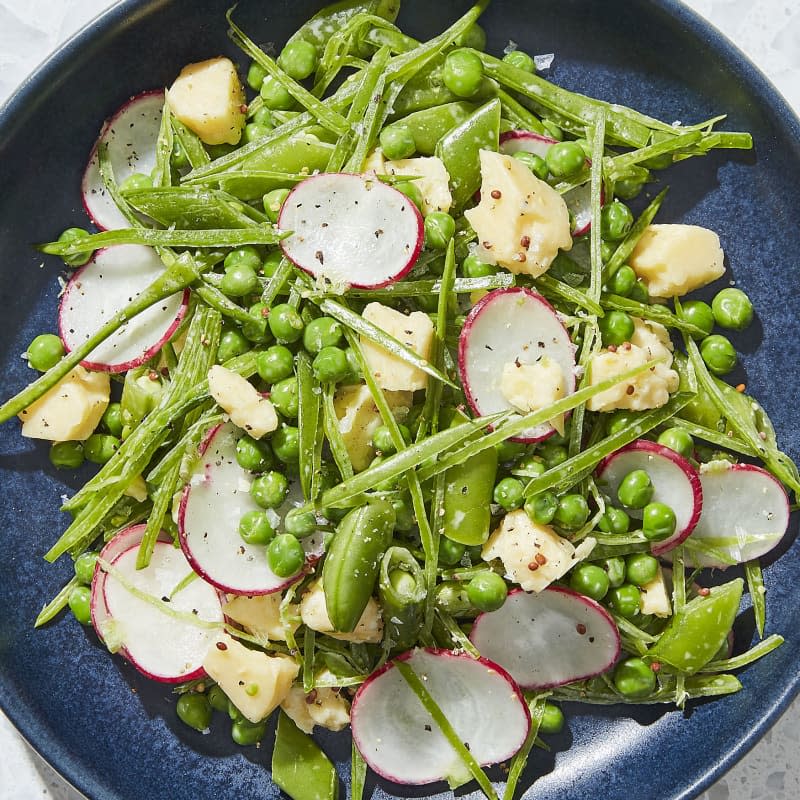 Triple Pea Salad with Radishes and Cheddar 