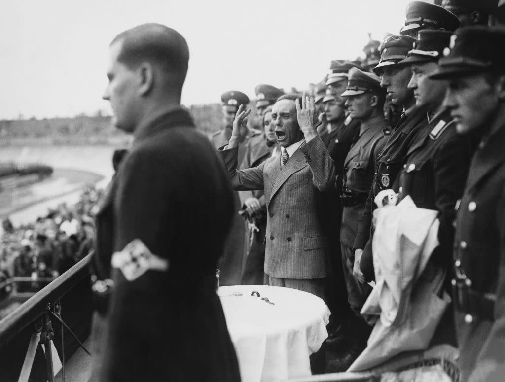 Speech Of Goebbels In A Full Stadium At Germany In Europe During Thirties <span class="copyright">Keystone-France-Gamma-Keystone via Getty Images</span>