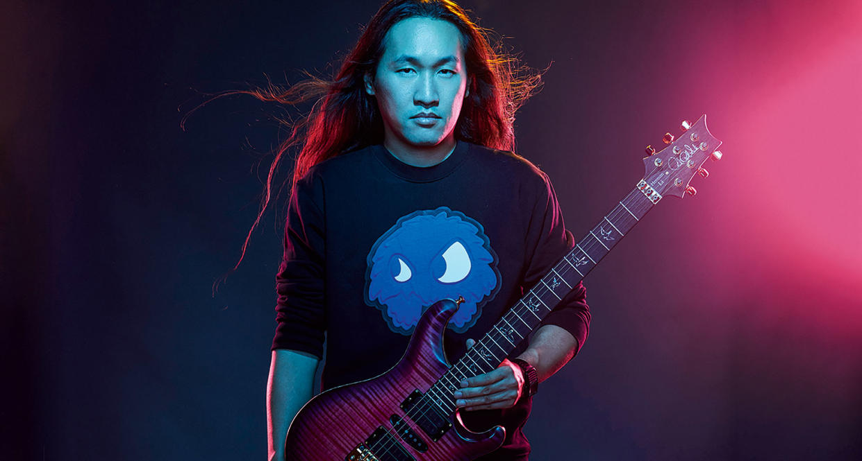  A portrait of Herman Li of DragonForce with his new PRS custom build. 