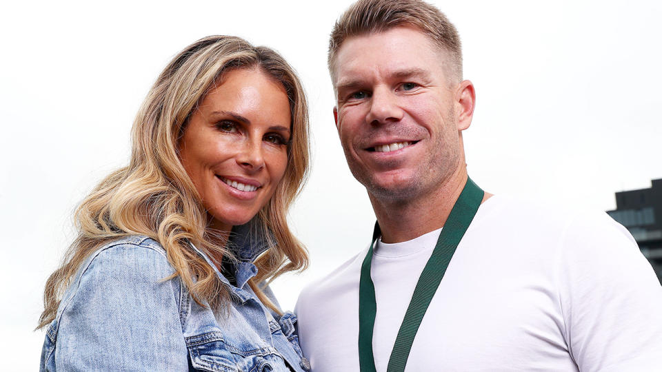 David Warner, pictured here with wife Candice after the Cricket Australia Awards in 2020.