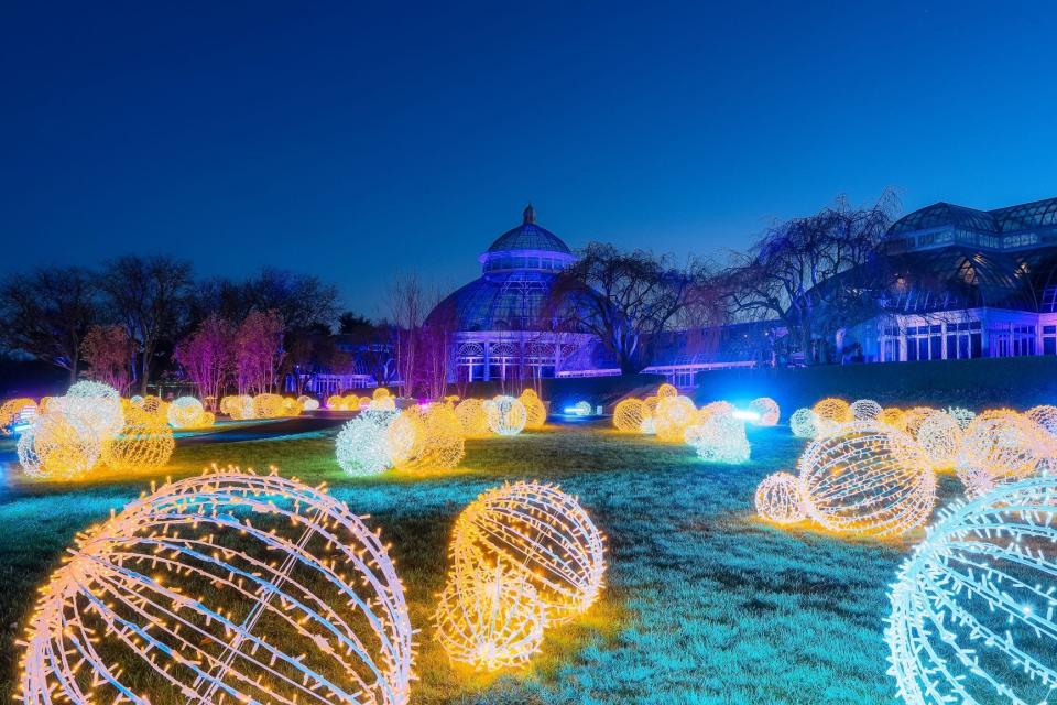 GLOW, an immersive holiday light experience, returns to the New York Botanical Garden in 2022.