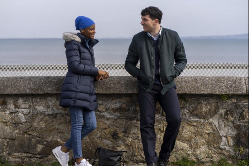 Aisha (Letitia Wright) befriends Conor (Josh O'Connor) while she waits her appeal. Photo courtesy of Samuel Goldwyn Films