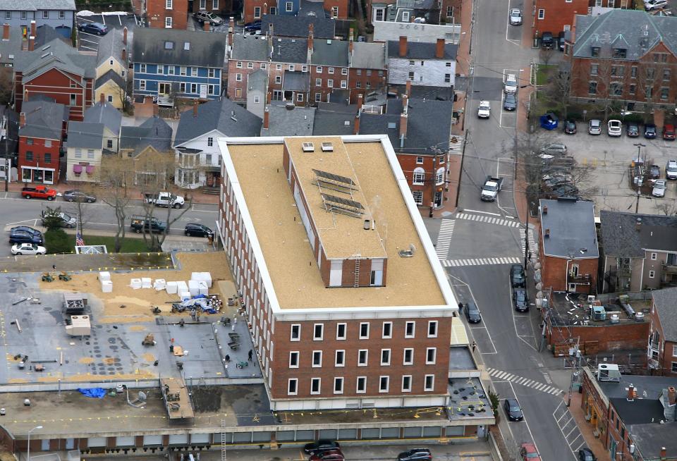 An aerial view of the McIntyre Federal Building property.