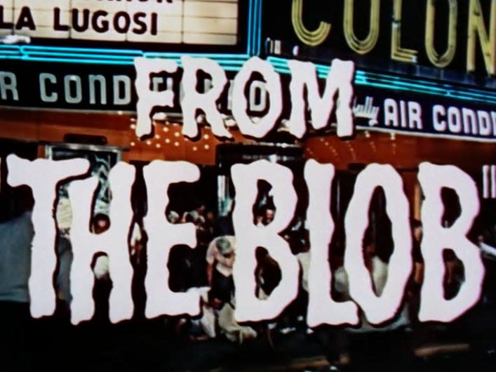 a trailer title card reading, "from the blob"