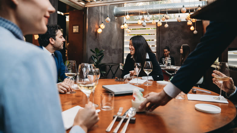 diners at fancy restaurant