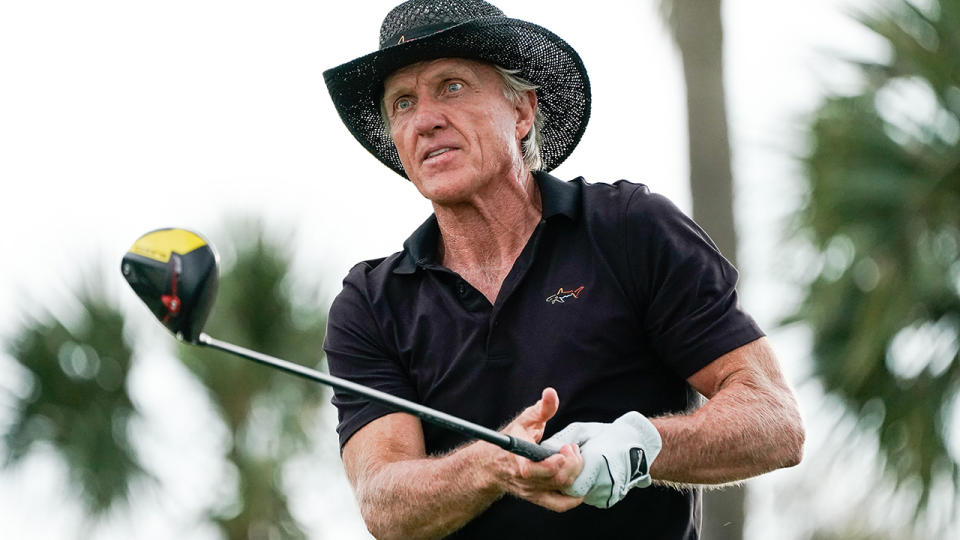 Greg Norman, pictured here in action at the Honda Classic Pro-Am tournament in 2019.