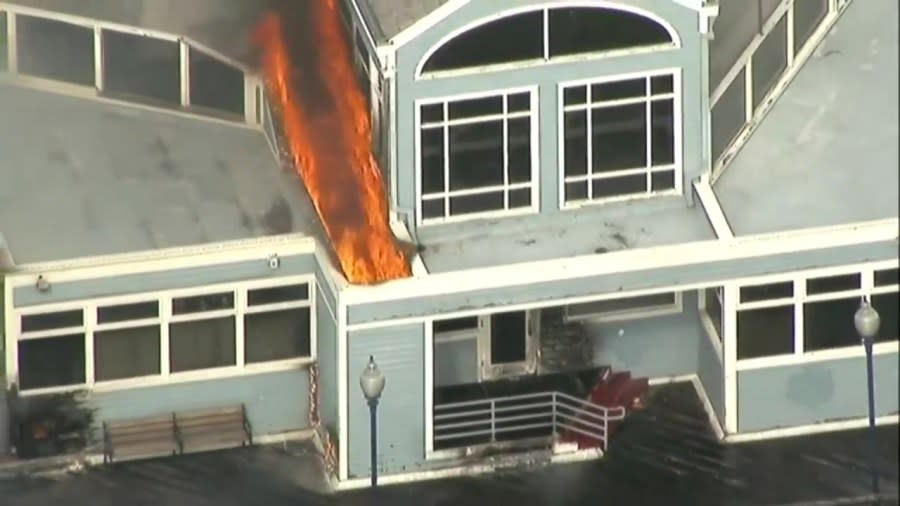 Crews are battling a fire that broke out on the Oceanside Pier Thursday afternoon.