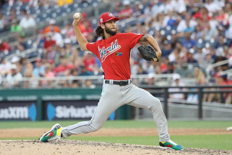 When he’s not pitching, you can find Cleveland Indians prospect Kieran Lovegrove working for Uber. (Getty Images)