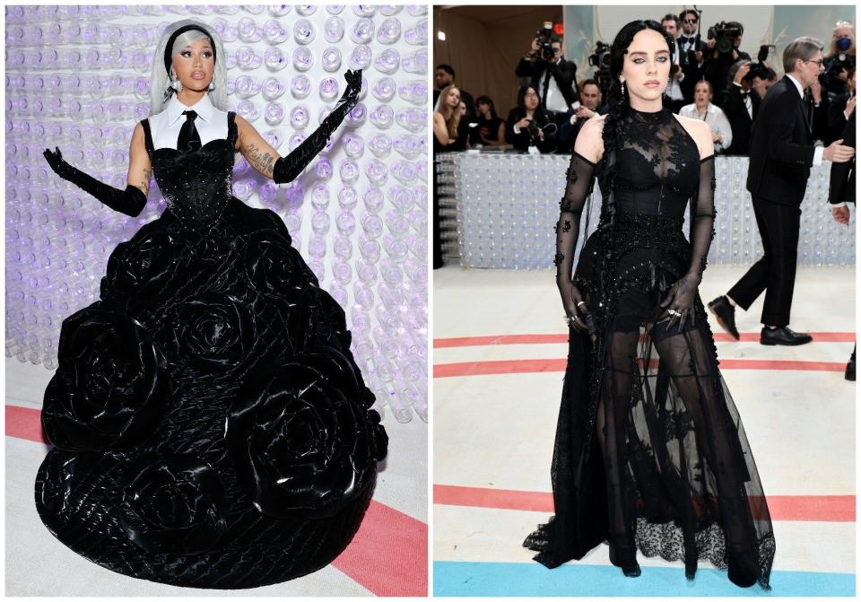 Cardi B and Billie Eilish wearing opera gloves - Getty Images for The Met Museum/Vogue