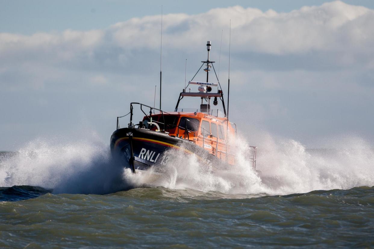 The RNLI sent its all-weather Shannon lifeboat to rescue the stricken fishermen: PA