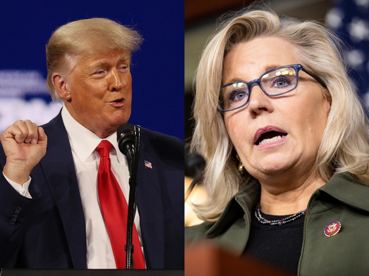 <p>Liz Cheney takes aim at Trump and McCarthy in new op-ed, as ex-president endorses Stefanik to replace her</p> (Getty Images)