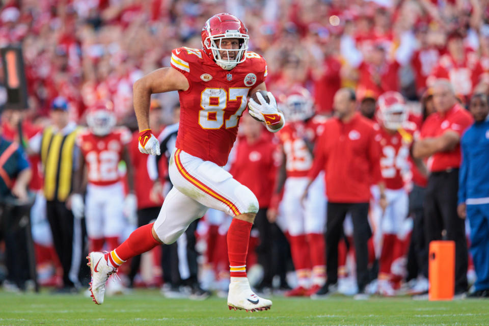 Travis Kelce was the fantasy TE1 on National Tight Ends Day. (Photo by William Purnell/Icon Sportswire via Getty Images)