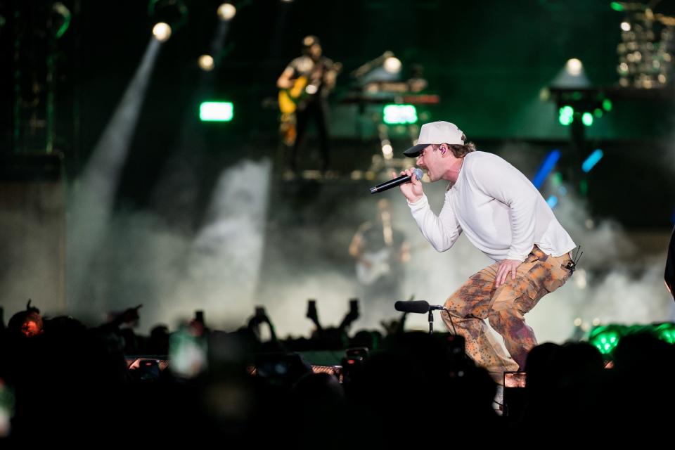 Morgan Wallen performs May 2 during his One Night at a Time Tour concert at Nissan Stadium in Nashville.