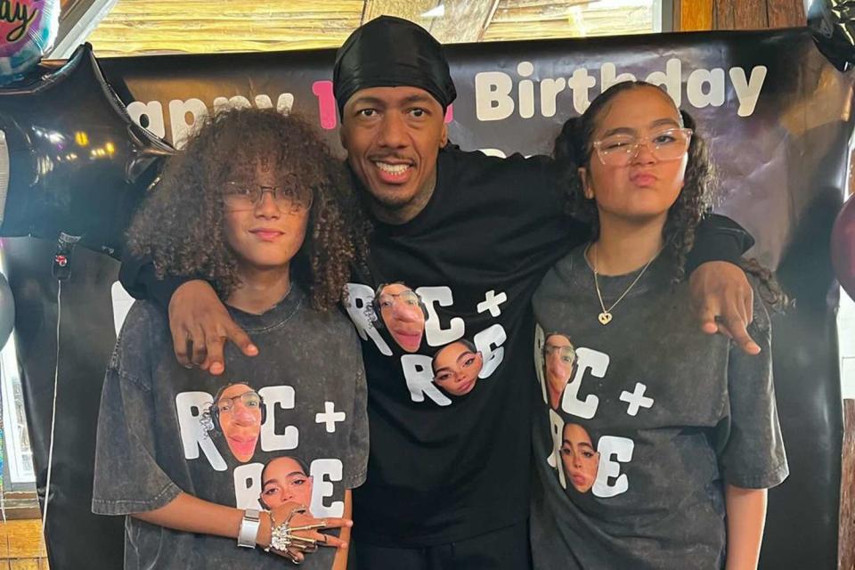<p>Nick Cannon/Instagram</p> Nick Cannon (center) with twins Morocco and Monroe