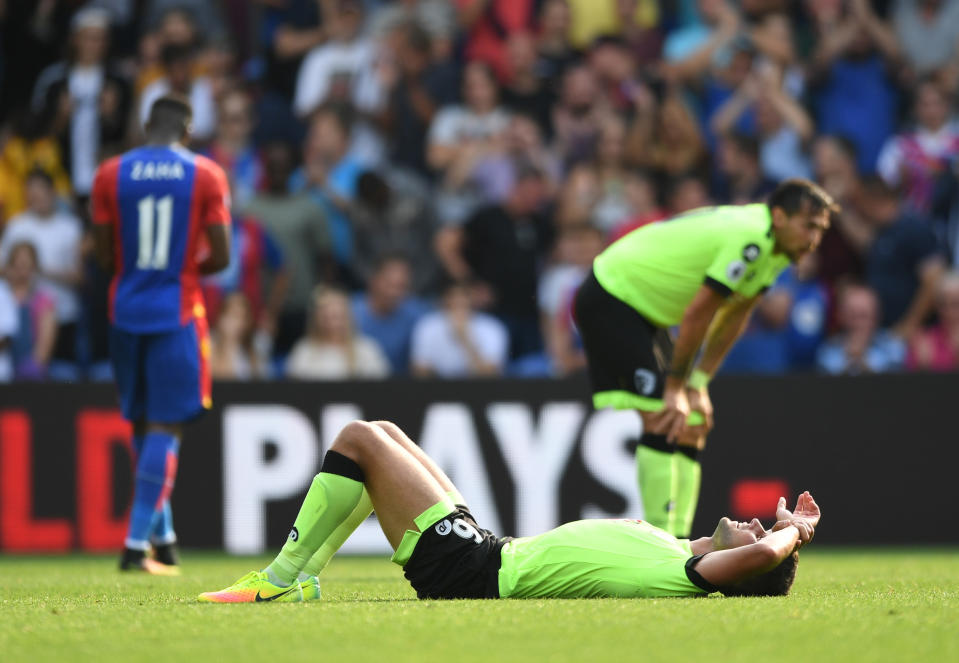 Football Soccer Britain - Crystal Palace v AFC Bournemouth - Premier League - Selhurst Park - 27/8/16 Bournemouth's Andrew Surman looks dejected Action Images via Reuters / Tony O'Brien Livepic EDITORIAL USE ONLY. No use with unauthorized audio, video, data, fixture lists, club/league logos or "live" services. Online in-match use limited to 45 images, no video emulation. No use in betting, games or single club/league/player publications. Please contact your account representative for further details.