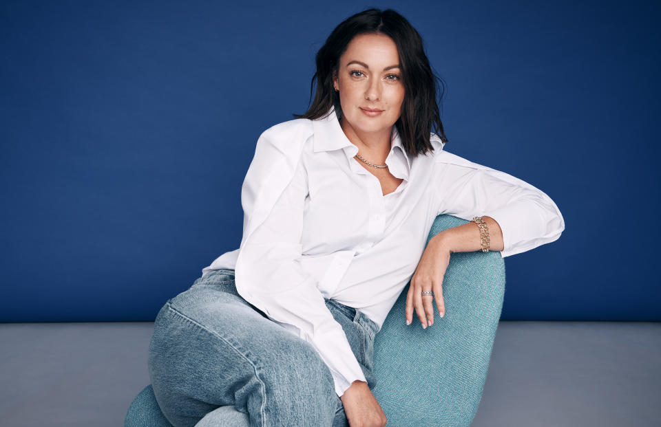 Celeste Barber is the 2021 ambassador for the White Shirt Campaign by Witchery and the OCRF. Photo: supplied.