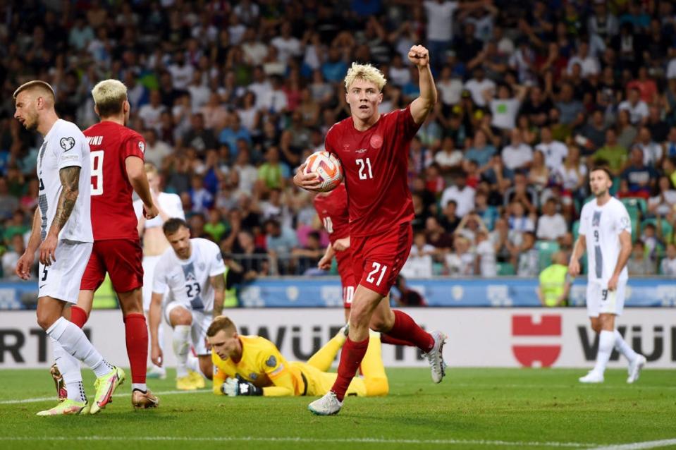 Hojlund scored seven in eight games for Denmark during 2023 (Getty Images)