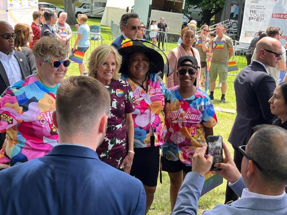 Pittsburgh LGBTQ Pride festival surprise FLOTUS visit press pool writer Christopher Wiggins