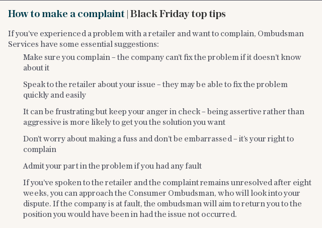 Ombudsman Services | Black Friday top tips