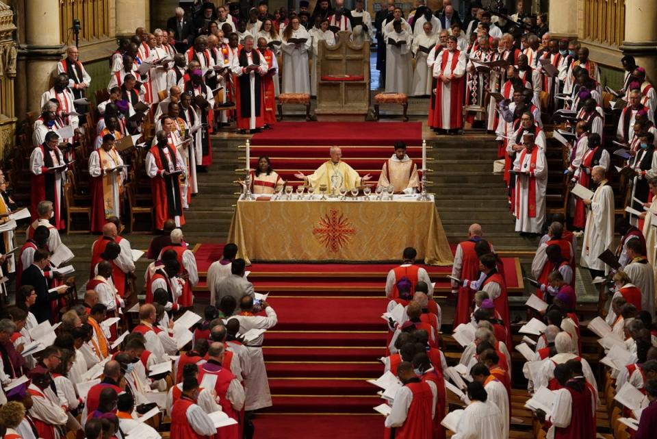 The Archbishop of Canterbury Justin Welby at the altar during the opening service at the Lambeth Conference(Gareth Fuller/PA) (PA Wire)